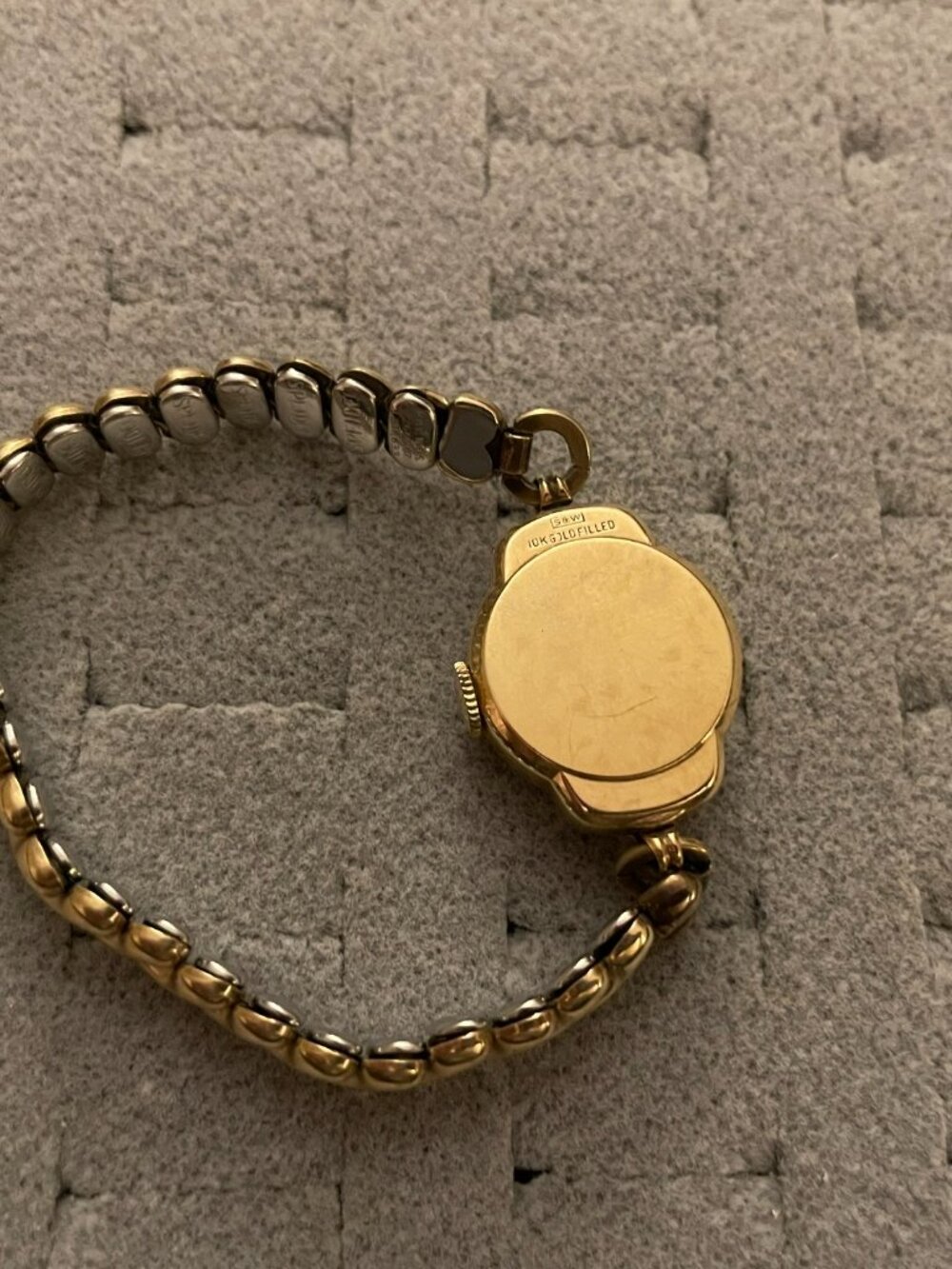 Vintage Gold Watch Elgin 1940s Deco Mid Century 10k Gold Filled Not Working - Picture 7 of 15